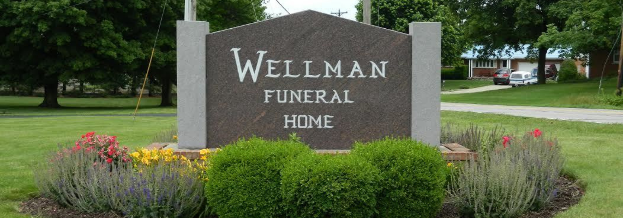 Wellman Funeral Home Headstone Sign 